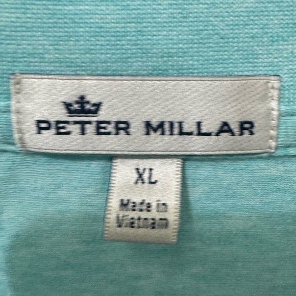Peter Millar Aqua Blue Polo Shirt Size XL - Picture 3 of 5